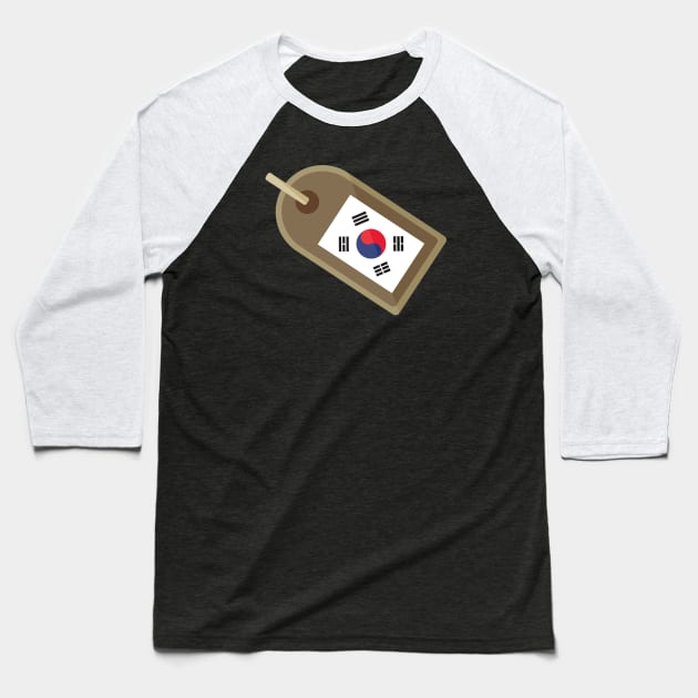 South Korea - Korean Flag (Tag) Baseball T-Shirt by The Korean Rage